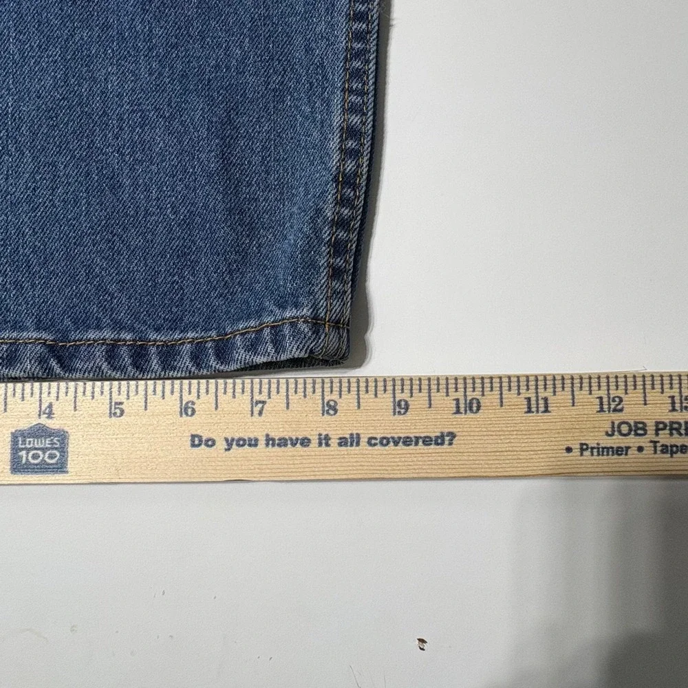 Levis 505 Regular Fit Straight Leg Blue Denim Jeans Mens 38x32 Medium Wash - Picture 13 of 14